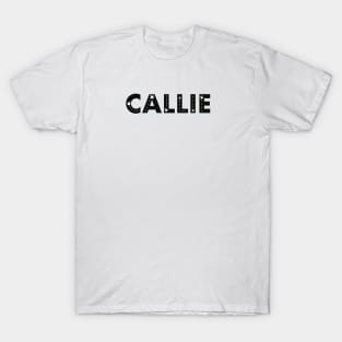 Callie cat name made of hand drawn paw prints T-Shirt